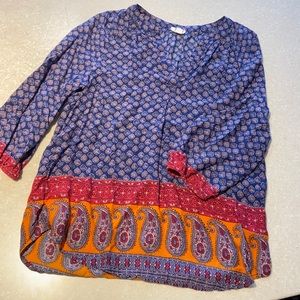 Colorful designed blouse, size small.